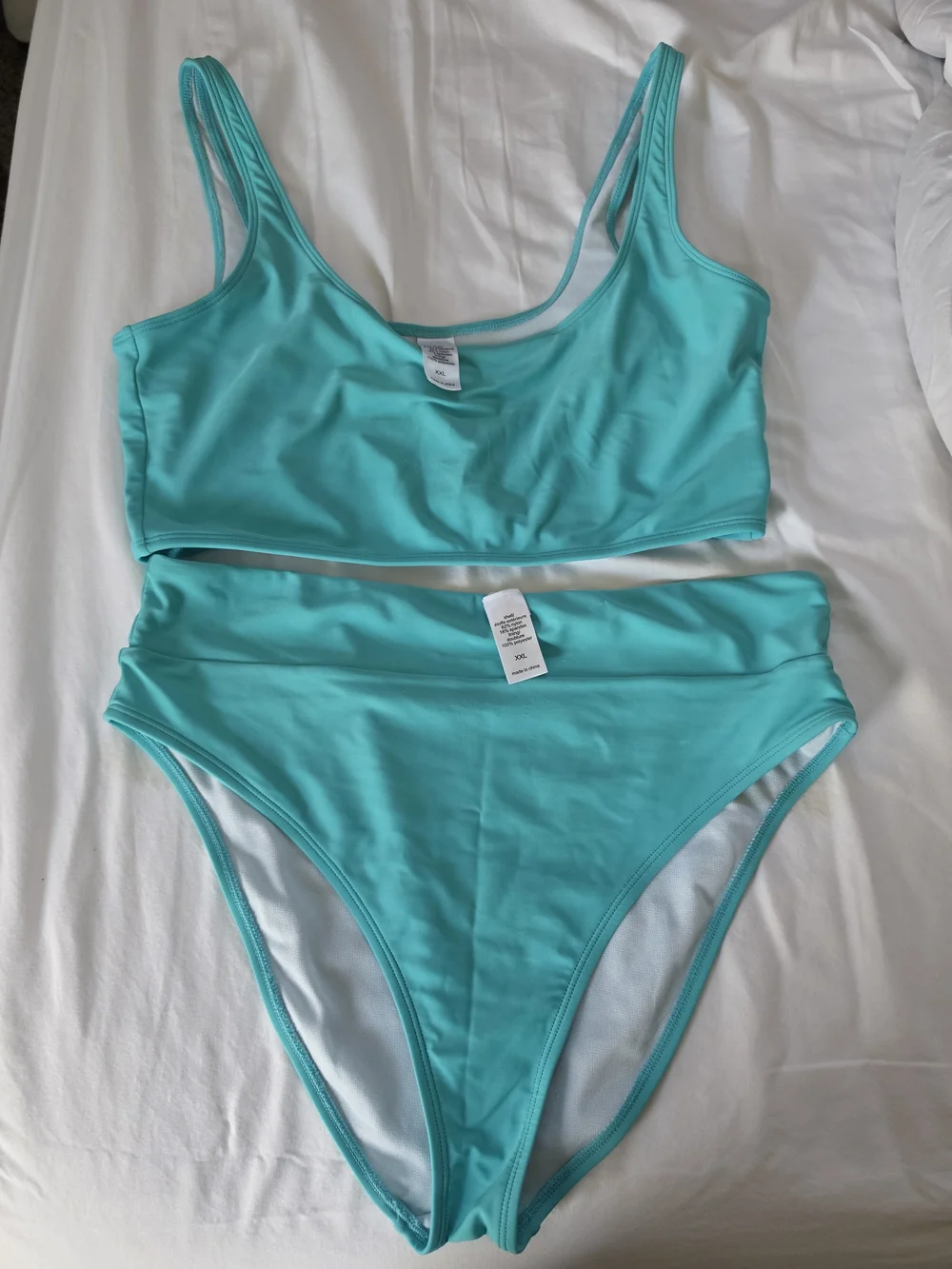 Maurices Turquoise two-piece bikini set XXL Sports-bra style crop top